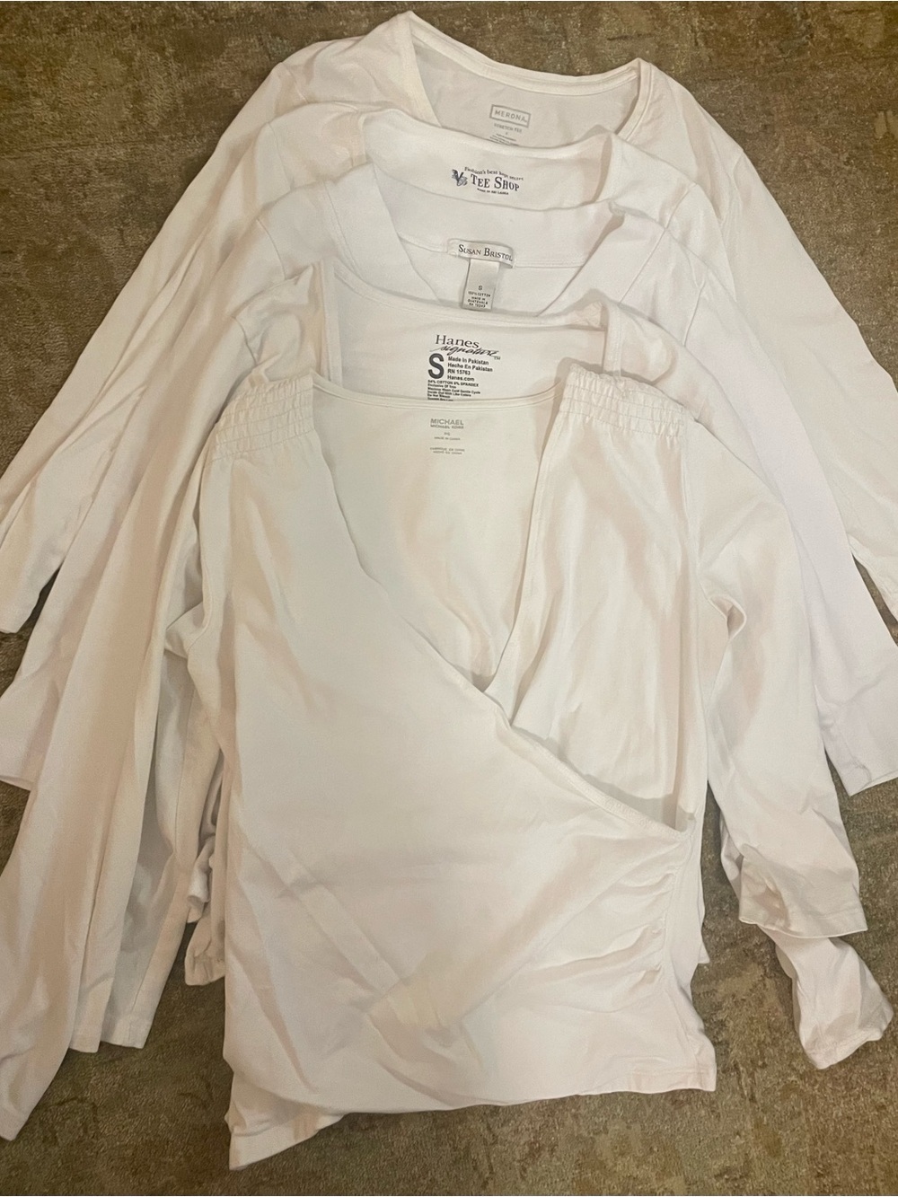 Mixed Brand White Women’s Long Sleeve Tee Bundle